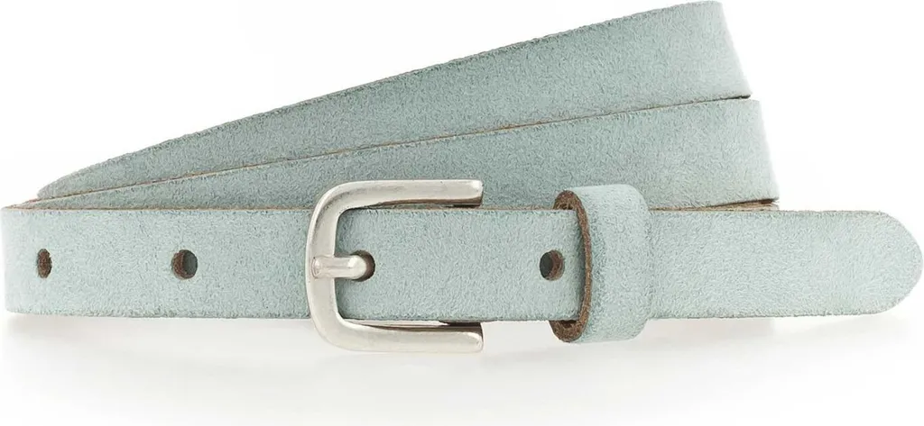 Cintura Vanzetti 15mm Velour Aquamarine: Pelle Scamosciata Celeste W60