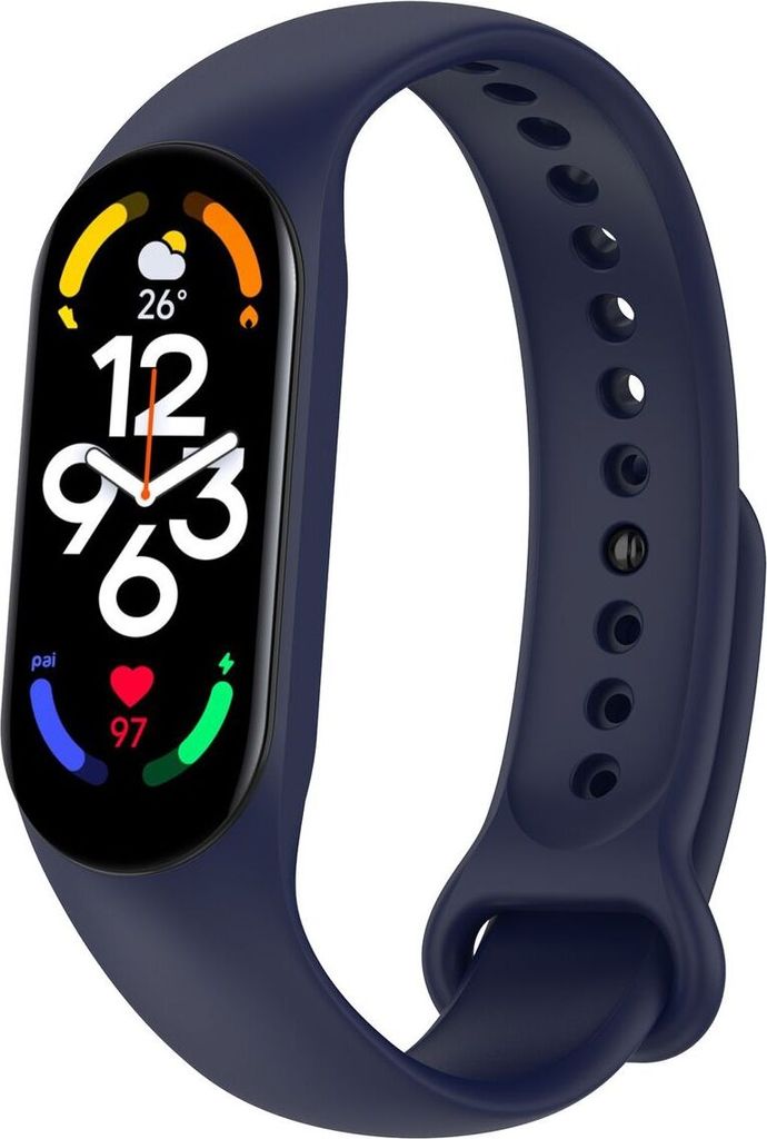 Sport Ersatz Armband für Xiaomi Mi Band 5 7 6 NFC Amazfit Band 5 Loop Silikon, Farbe:Mitternacht Blau