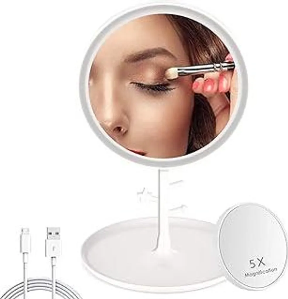 Specchio Trucco LED GVEFIVME Bianco: Il Segreto per Selfie e Make-up Top