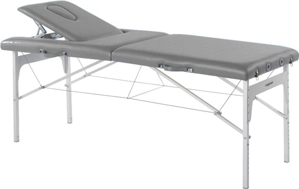 Behandlungsliege, Massageliege, Liege klappbar, mobil, Höhe 68-84 cm, Farbe:42 grau