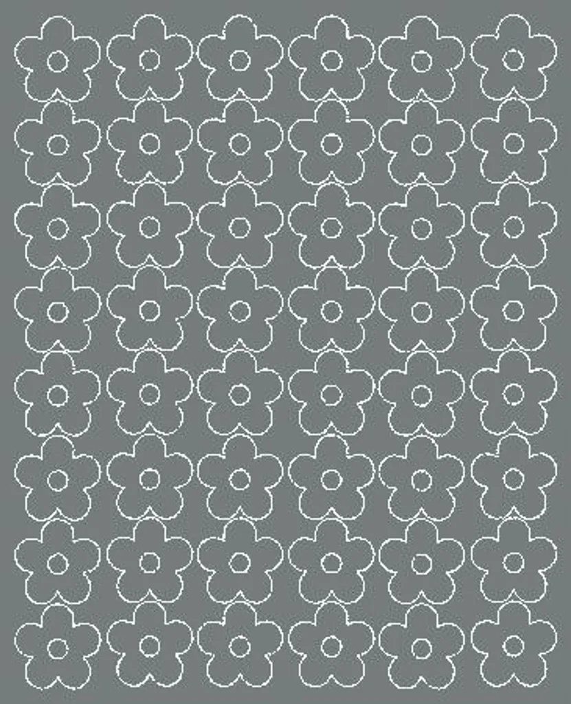 Adesivi murali Fiori 3 cm Fiori 48 pezzi grigio opaco