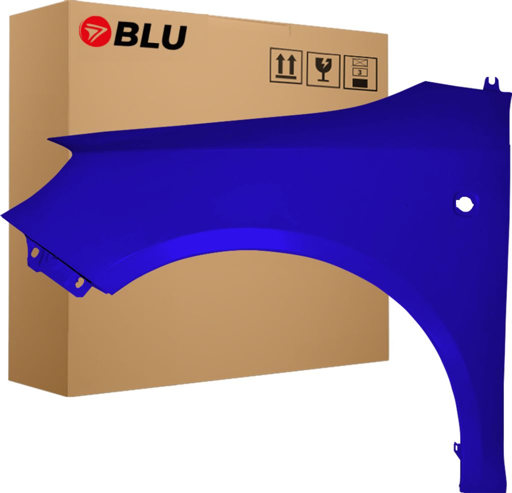 BLU Kotflügel Passend für Skoda Fabia II (5J) | Roomster LF5Q Links Blau BlauStorm | 2007-2015 | Vorderseite Vorne | Lackiert | Einbaufertig