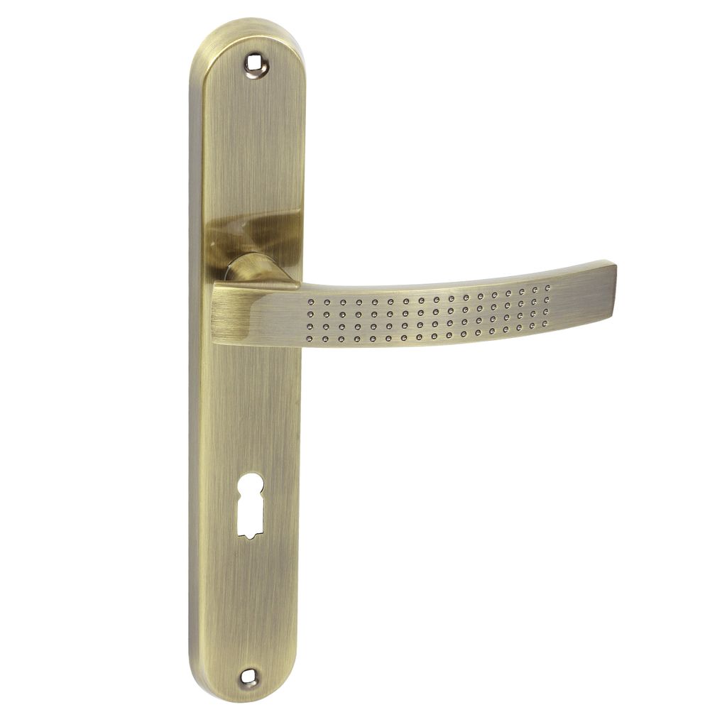 DOMINO Türgriff 72 Drückergarnitur BB-Buntbart Set | Türklinke für Zimmertür, Bürotür, Kellertür & Innentür | L-Form |Aluminium | Bronze |...