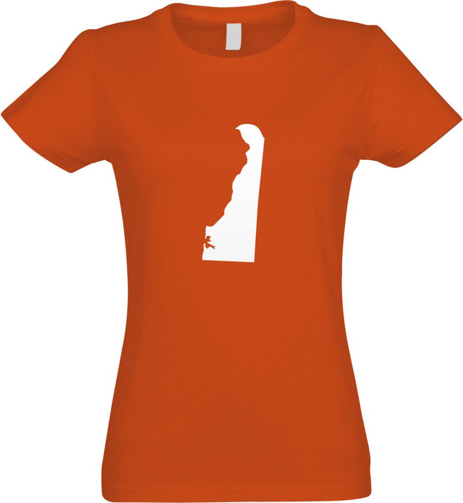Kiwistar - T-Shirt tailliert - Damen - orange - USA - Delaware Dover - mit Motiv Bedruckt - Funshirt Design - Sport - Freizeit - Damen - M