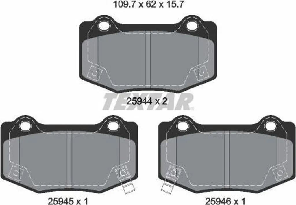 Plaquettes de frein TEXTAR 2594401 pour Corvette, montage OE 22847817