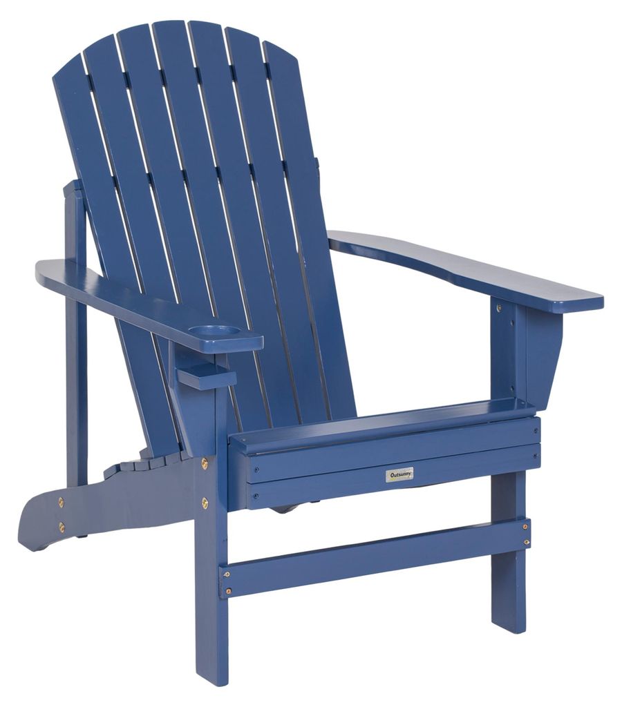 Andirondack-Gartenstuhl Gartenstuhl Liegestuhl, verstellbare Rückenlehne, 72B x 94T x 93H cm, Blau