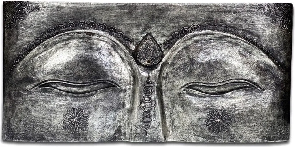 Déco Murale Yeux de Bouddha Bois Gris : Apaisez votre Intérieur avec Style
