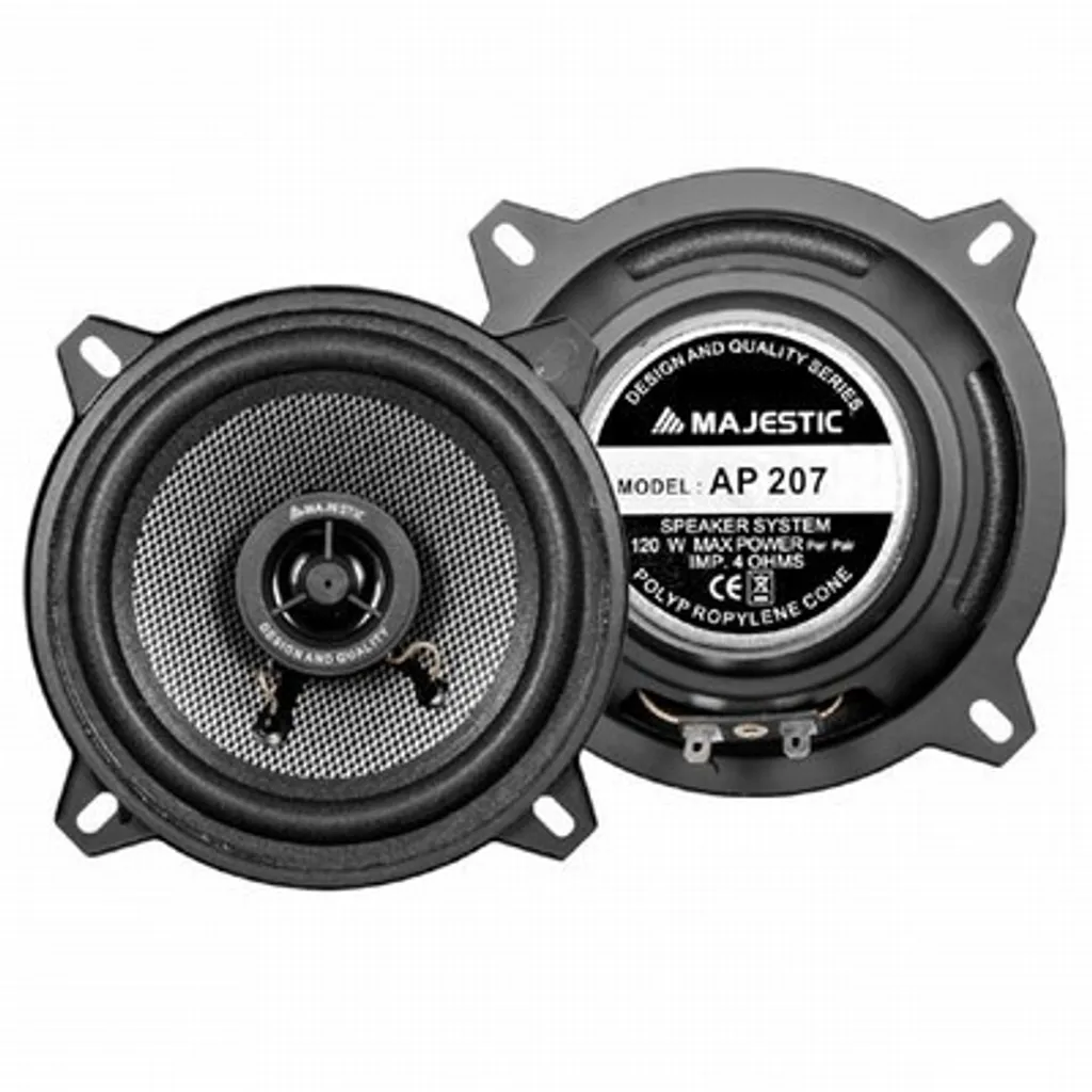 Enceintes auto Majestic AP-207 120W 2 voies avec membrane haute densité
