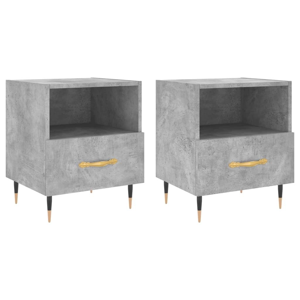 "im Sonderangebot"Nachttisch 2er Set, für Schlafzimmer - elegantes Design - Nachtkommode - Betongrau 40x35x47,5cm Holzwerkstoff - Nachttische & -s...