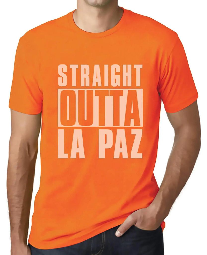 Herren Grafik T-Shirt Direkt aus la paz – Straight Outta La Paz – Öko-Verantwortlich Vintage Jahrgang Kurzarm Lustige Druck Geburtstag Geschen...
