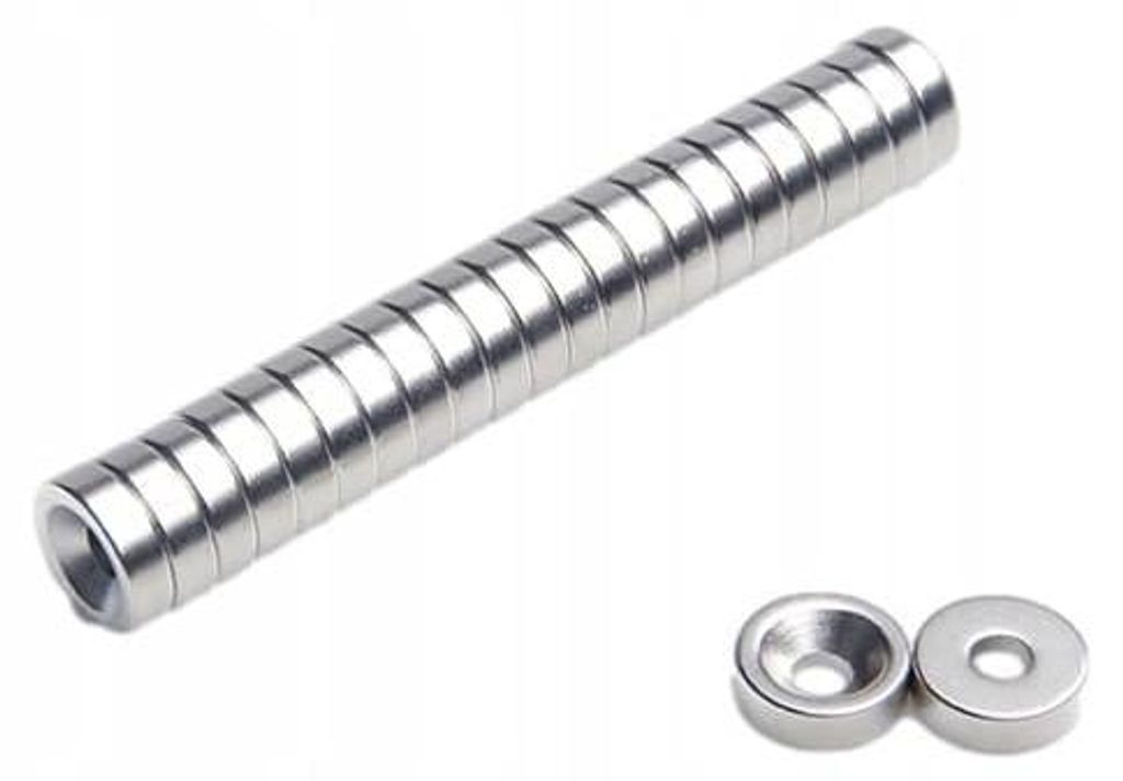 Neodym-Ringmagnet MP 10x(7x3,5)x5 N38 für Schrauben, 50 Stück