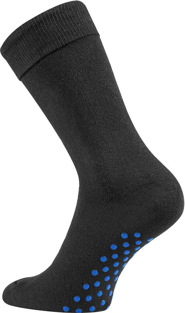 TippTexx 24 2 Paar Homesocks, schwarze ABS-Socken, Stopper-Socken, Anti-Rutsch-Socken, Größe 43-46