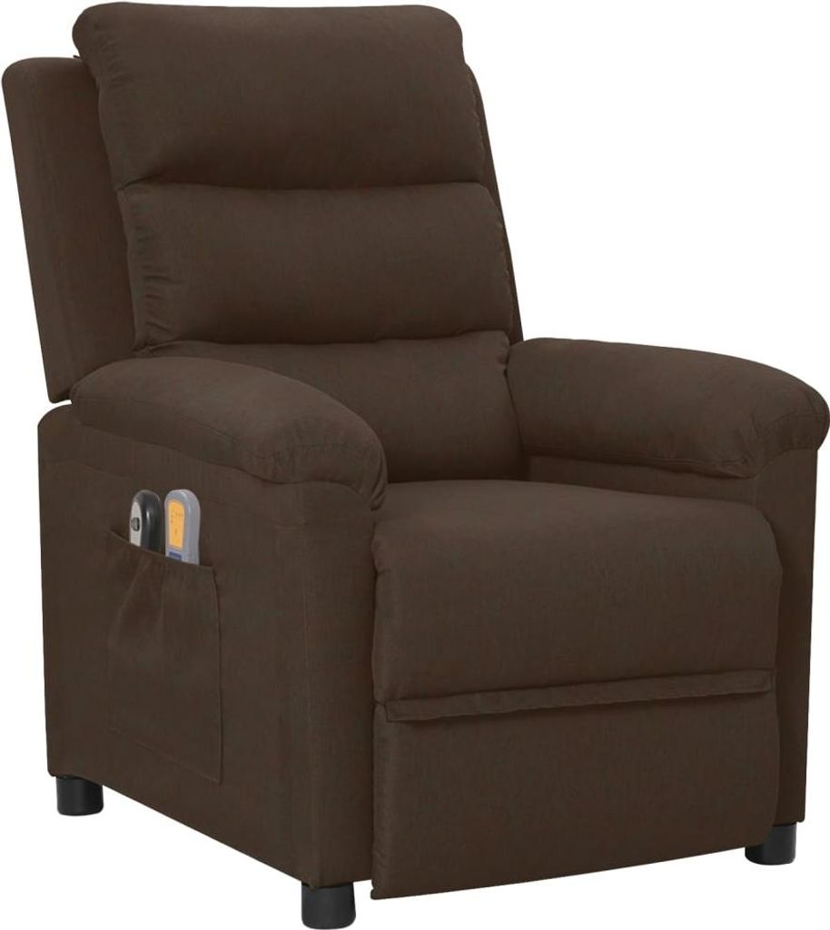 vidaXL Massagesessel Elektrisch Dunkelbraun Stoff