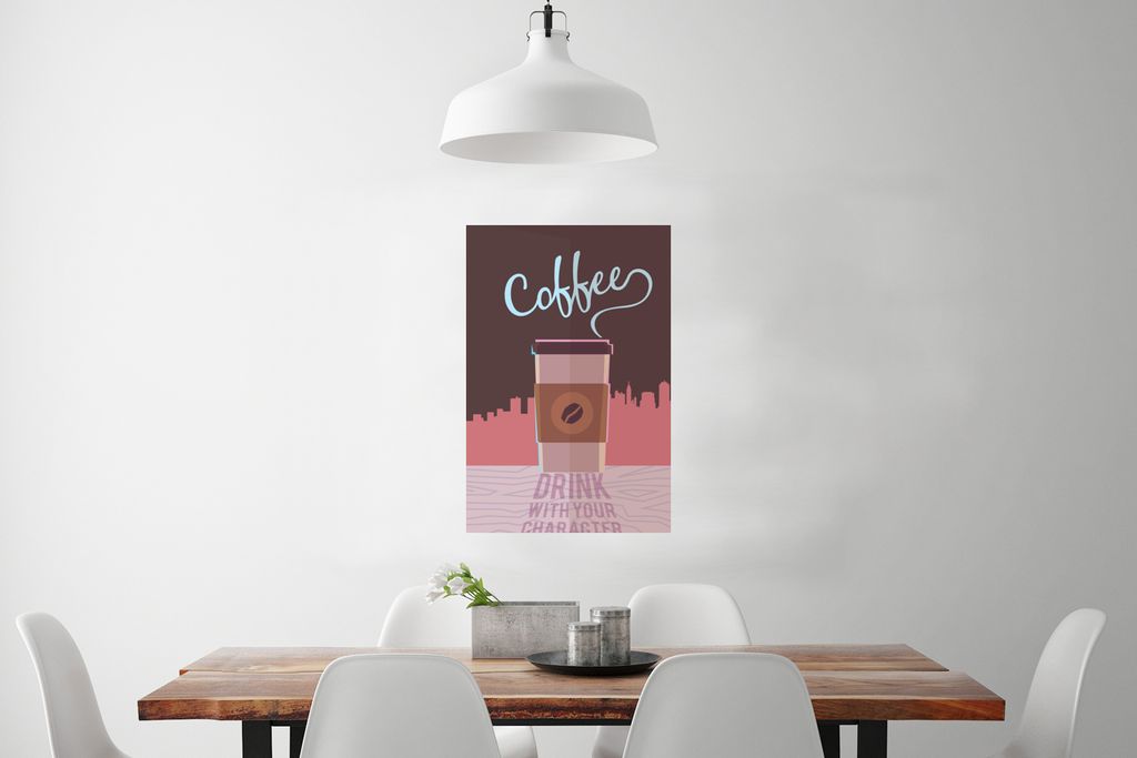 MuchoWow Poster Zitate - Sprichwörter - Kaffee trinken mit deinem Charakter 40x60 cm - Plakate für die Wand - Poster Babyzimmer