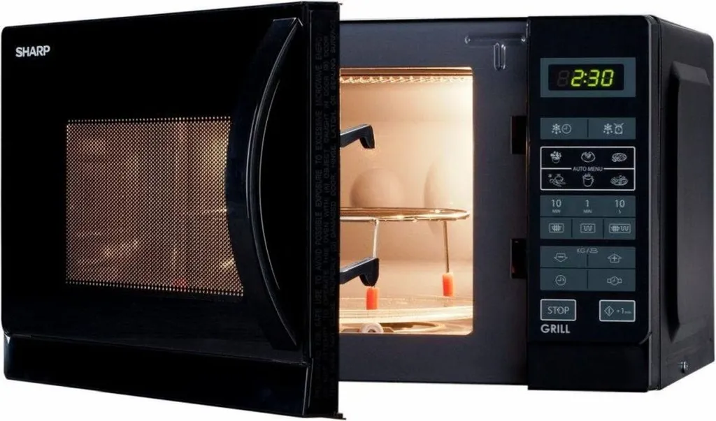 Micro-ondes Sharp 900W avec Grill Puissant - Volume 25L Finition Noire