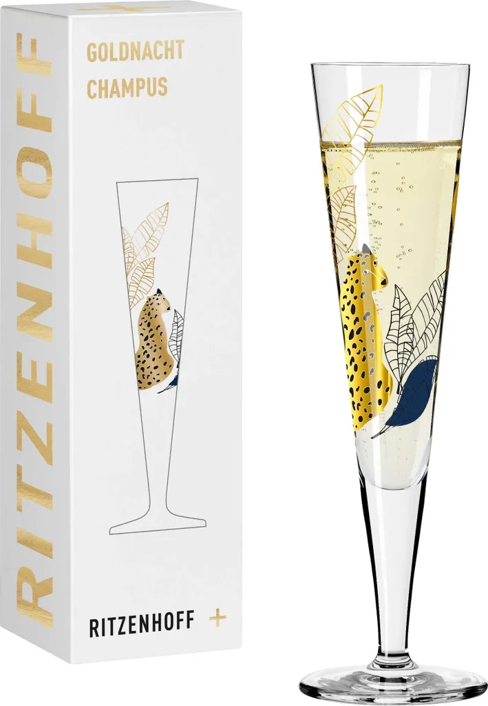 Ritzenhoff 1071033 Goldnacht 33: Bicchiere Champagne Decorato Oro