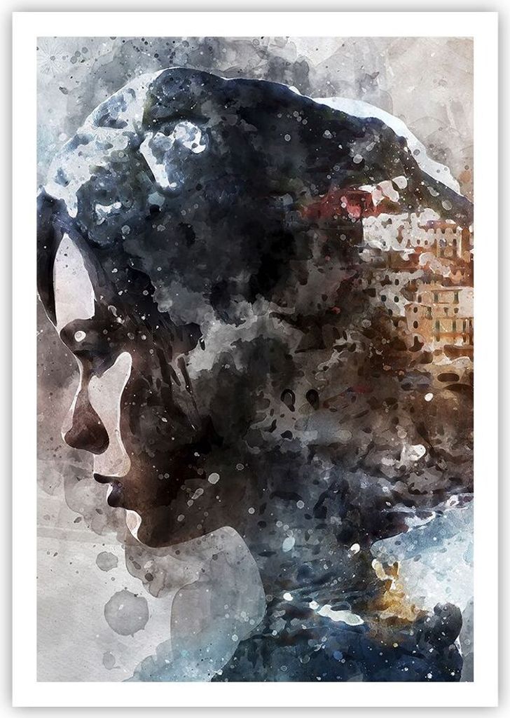 Poster - Poster ohne Rahmen - Frau Abstraktion - 70x100 cm - Wand Bild - Wanddeko - Wandbilder - Kunstposter - Wandposter - Bilder - Kunstdruck - W...