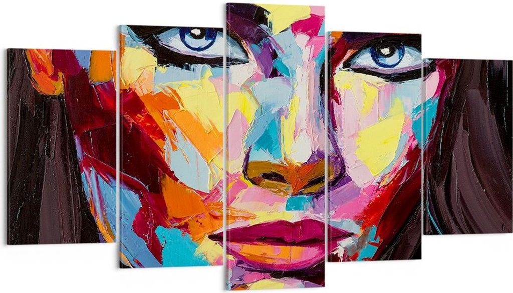 Bild auf Leinwand - Leinwandbild - Mädchen Gesicht - 160x85cm - Wand Bild - Wanddeko - Wandbilder - Leinwanddruck - Bilder - Kunstdruck - Wanddeko...
