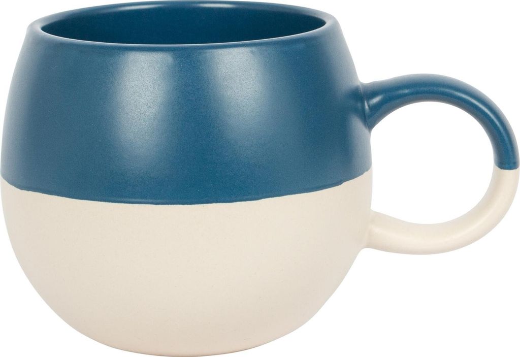 Nicola Spring Kugelbecher aus getauchtem Steinzeug – 340 ml – Marineblau
