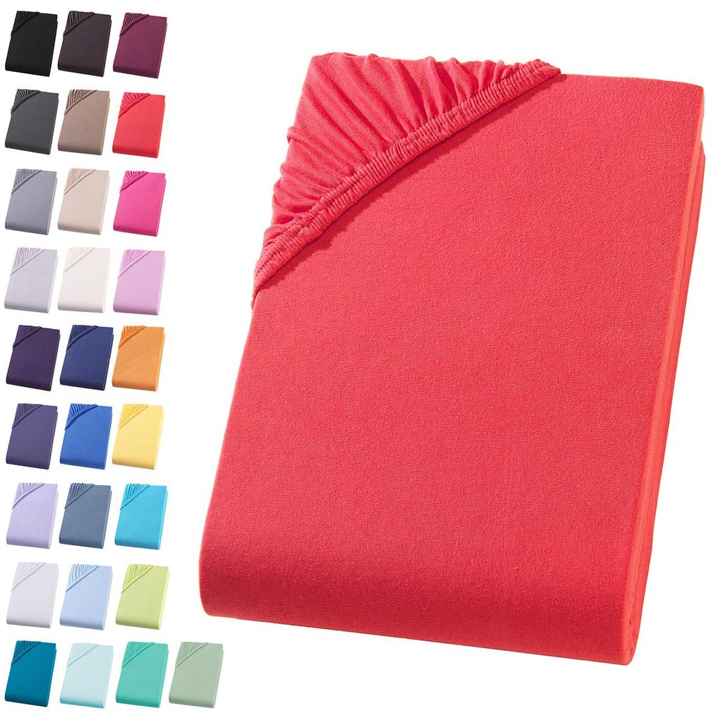 Jersey Spannbettlaken 90-100x200 cm Spannbettuch 100% Produktbild 
