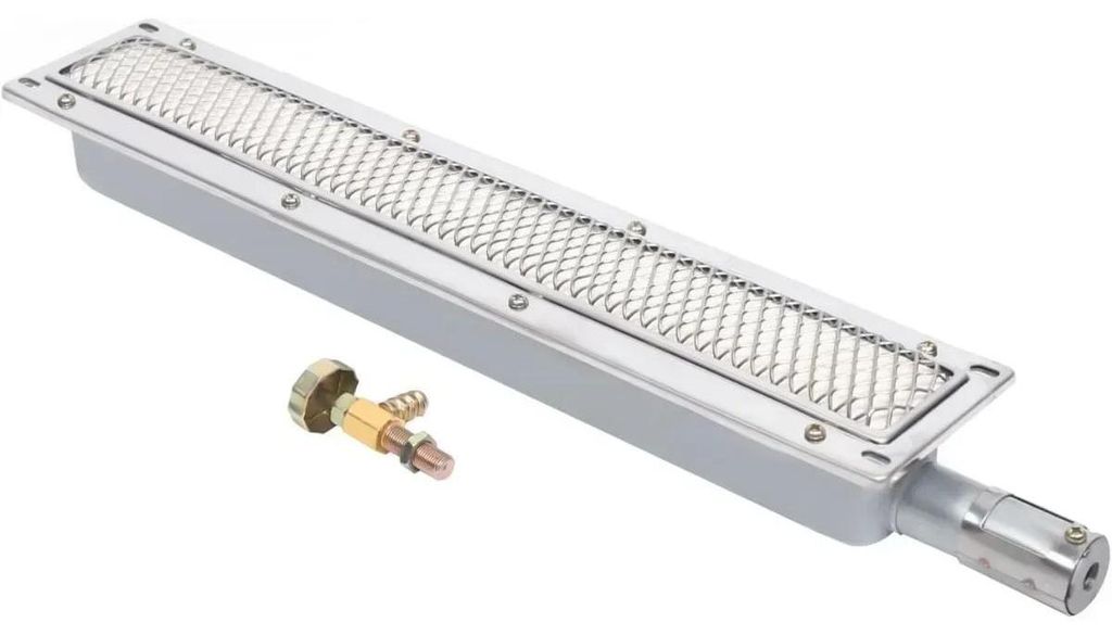 Gasgrill für draußen - Edelstahl BBQ Grill - Infrarot Seitenbrenner - Keramische Beheizung - Rechteckige Form - Silber