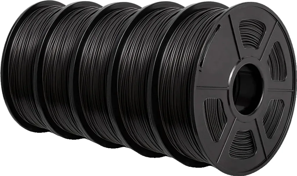 Recharge Filament 3D PLA Noir Mat 1.75mm 395m - Grande Bobine de 5,5 kg