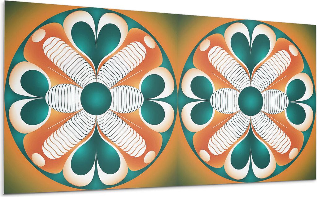 Florales Symmetrisches Muster – Selbstklebende Fliesen – Wandverkleidung – Wandpaneel – PVC Fliesen – Vinylflisen – PCV Flisen – Selb...