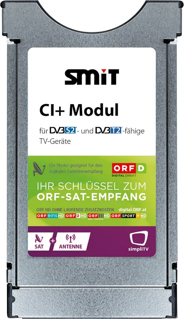 Adaptateur Cam CI+ SMIT DVB-T2 S2 Cardless Irdeto pour TV Satellite HD