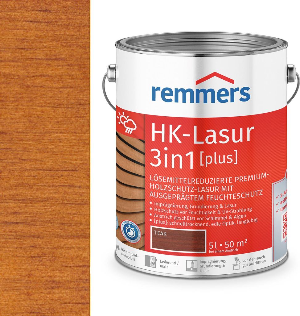Remmers HK-Lasur 3in1 (plus) 5 L Eimer Teak RC-545 Zdjęcie produktu 