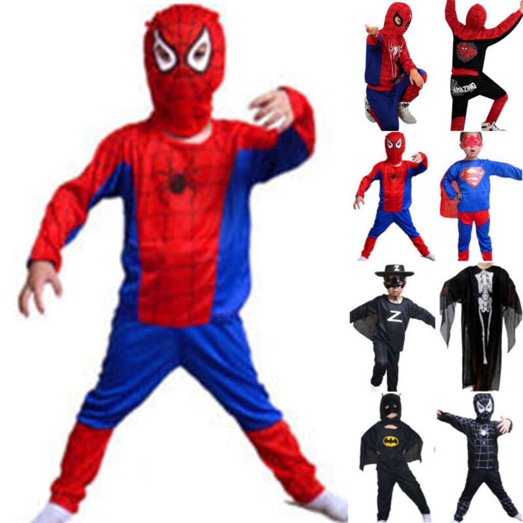 Jungen 3 Stücke Spiderman Kostüm Outfits Cosplay Party Kostüm Kinder nachtwäsche 