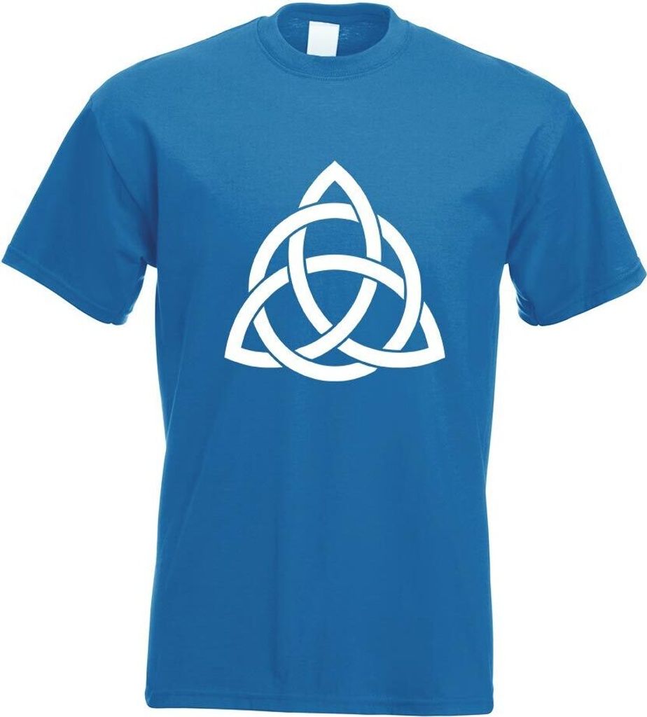 Kiwistar - T-Shirt - royal - Triquetra Motiv Bedruckt Funshirt Design Print - mit Motiv Bedruckt - Funshirt Design - Sport - Freizeit - Herren - L