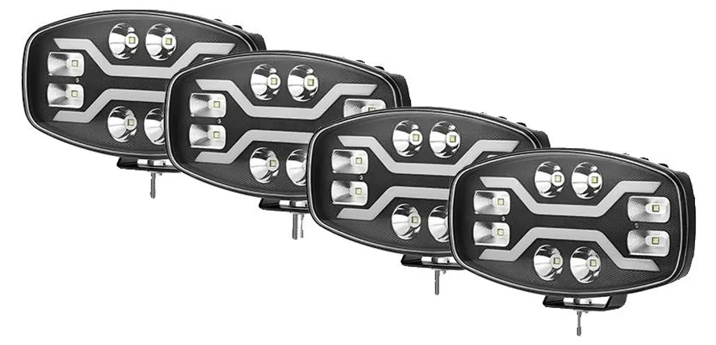 Projecteur de chantier LED étanche haute luminosité lot de 4 pièces