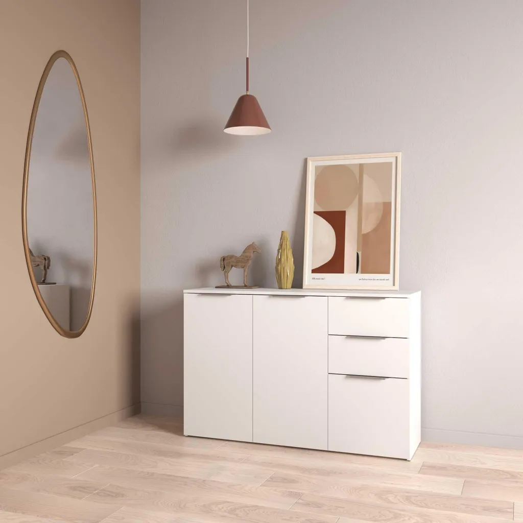 Buffet Rangement Blanc GHOST L119,5 cm Solution Gain de Place Maison