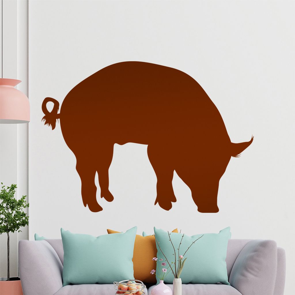 hauptsachebeklebt KIWISTAR Schwein Silhouette - Warzenschwein Wildschwein Hausschwein Wandtattoo in 6 Größen - Wandaufkleber Wall Sticker - Dekor...