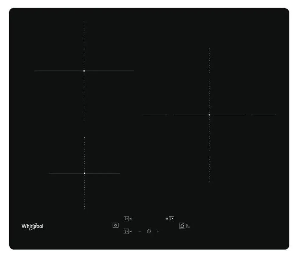 Table induction Whirlpool WSQ3860NE 6th Sense avec fonction bouillir 4 foyers