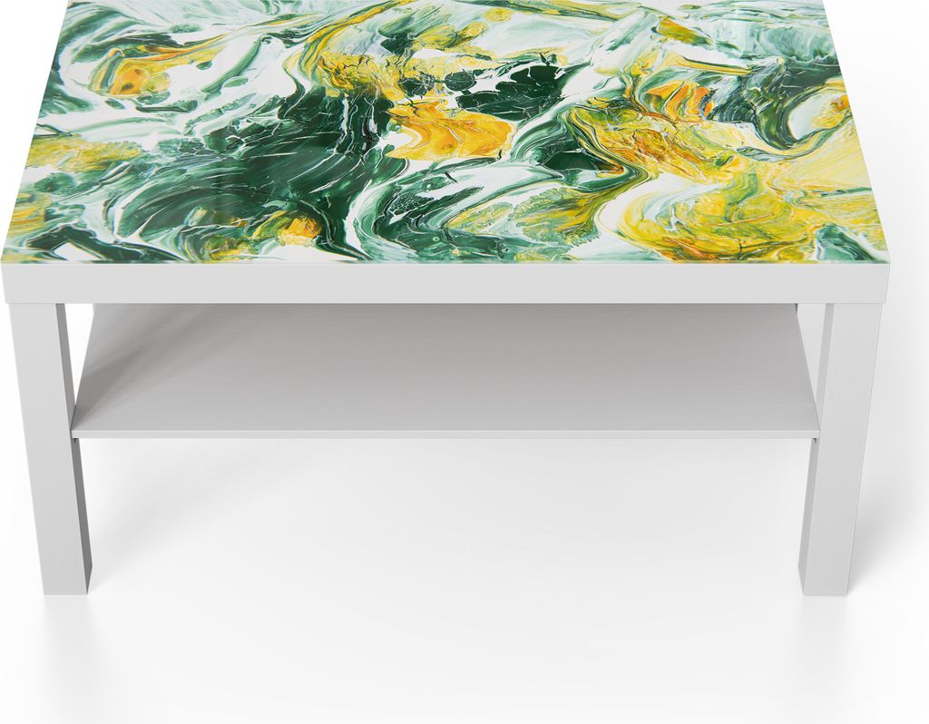 DEQORI Couchtisch 90x55 cm Weiß 'Natürliche Harmonie' Glas Beistelltisch Glastisch modern