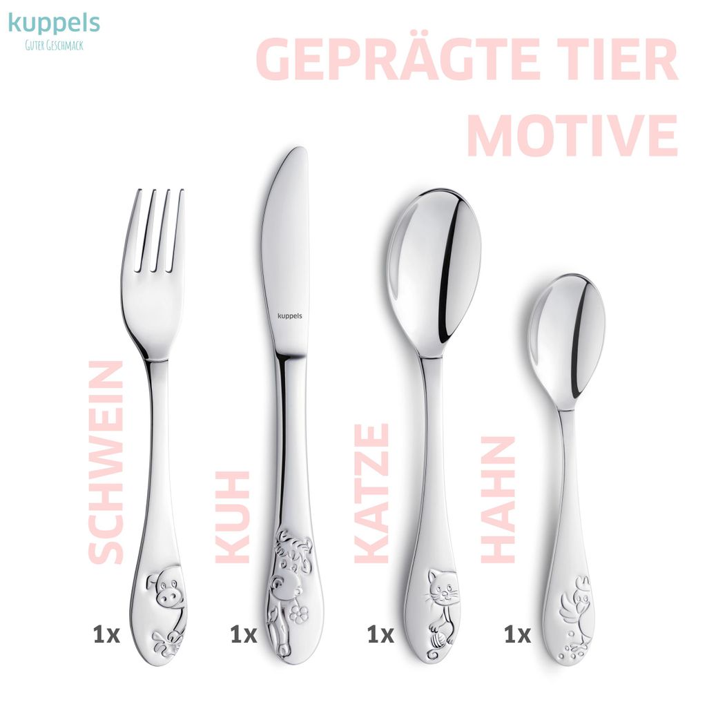 Kuppels 4-tlg. Kinderbesteck Set BAUERNHOFFREUNDE 4-teilig