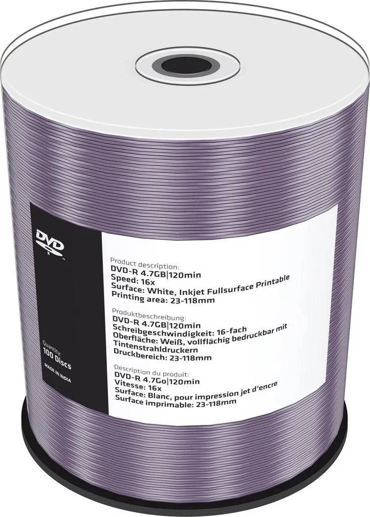 Disque DVD-R vierge MediaRange de 4.7 Go pour stockage de fichiers x100
