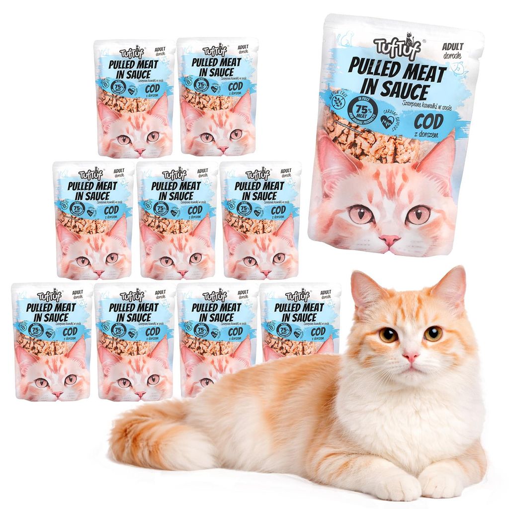 Katzenfutter - Zerrissene Stücke mit Kabeljau - 1kg - Produktbild 