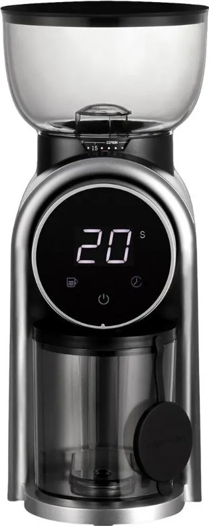 Moulin à café électrique compact en ABS noir avec écran tactile