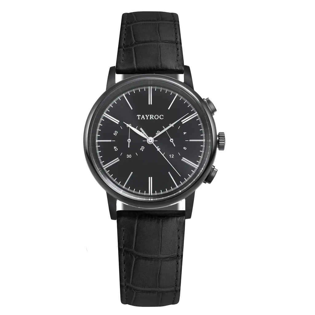 Montre Homme Tayroc Noire/Argentée - Résistante et Élégante 42mm