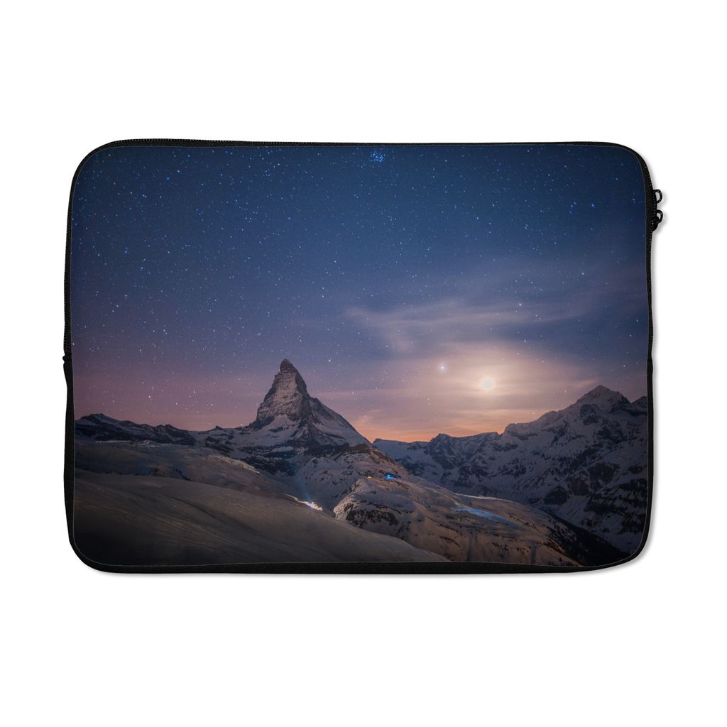 MuchoWow Laptop Hülle 14 ZollMatterhorn unterm Sternenhimmel Laptoptasche - Laptoptasche - Stoßsicher - Schutzhaube