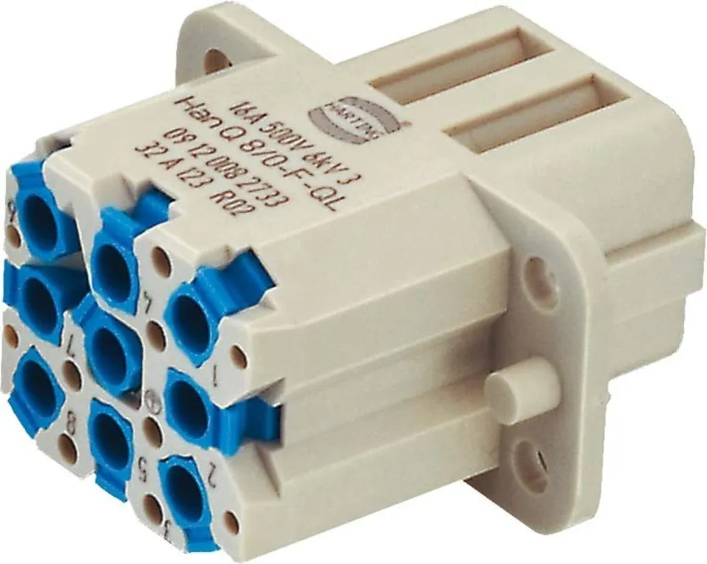 Connecteur Quick-Lock Femelle Han Q8/0 8 pôles 500V 16A HARTING