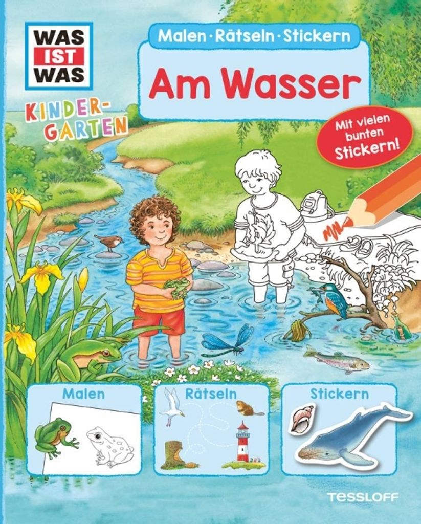 WAS IST WAS Kindergarten. Am Wasser: Malen, Rätseln, Stickern