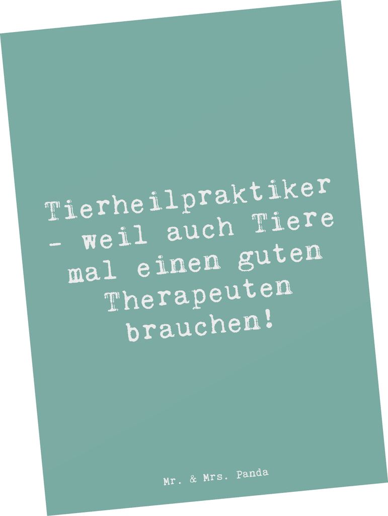 Mr. & Mrs. Panda Postkarte Spruch Tierheilpraktiker - Meeresbrise - Geschenk, Postkarten, für, Ansichtskarten, Berufsliebe, handgefertigte Geschen...