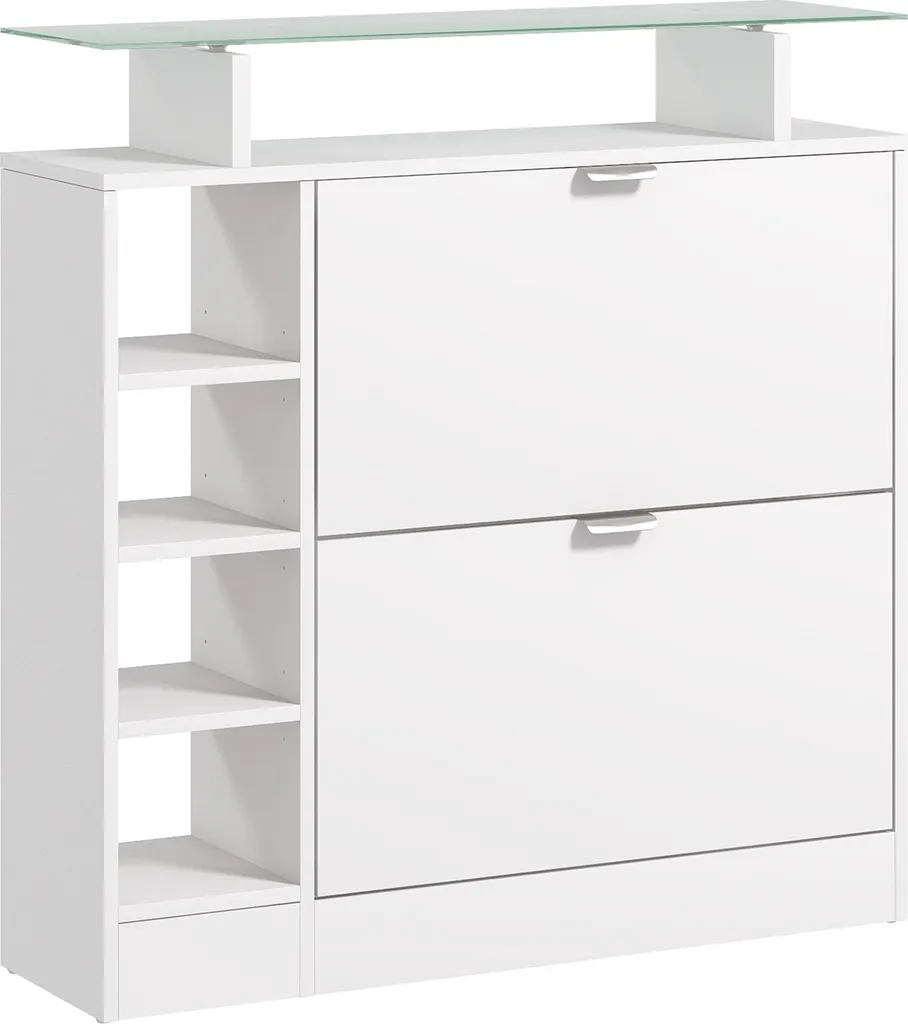 Rangement chaussures gain de place blanc pour entrée étroite ou couloir