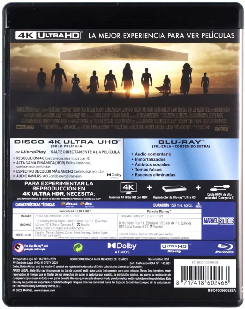 Eternels en Blu-ray 4K Image HDR et Son Immersif Marvel Edition 2 Disques - 2