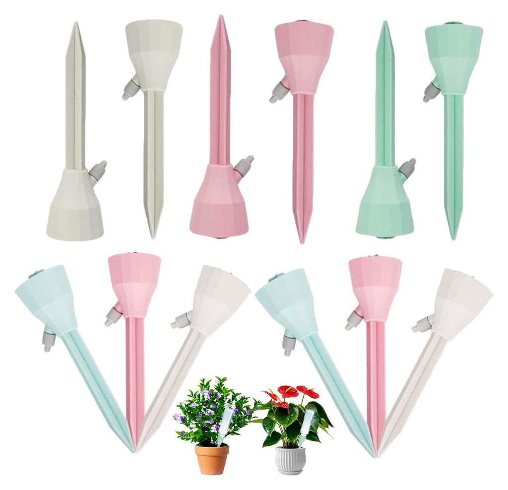 Automatisches Bewässerungssystem, 12 Stück Pflanzenbewässerung, Einstellbares Bewässerungssystem für Gartenpflanzen, Wasserspender für Pflanz...