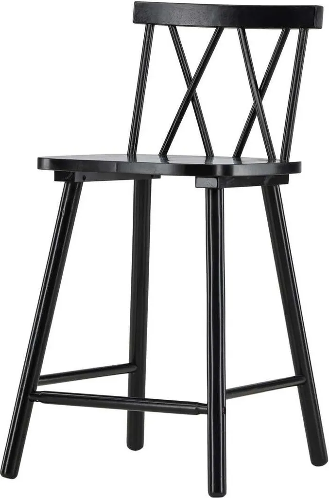 Tabouret de bar stable anti-rayure noir 43cm pour sol fragile