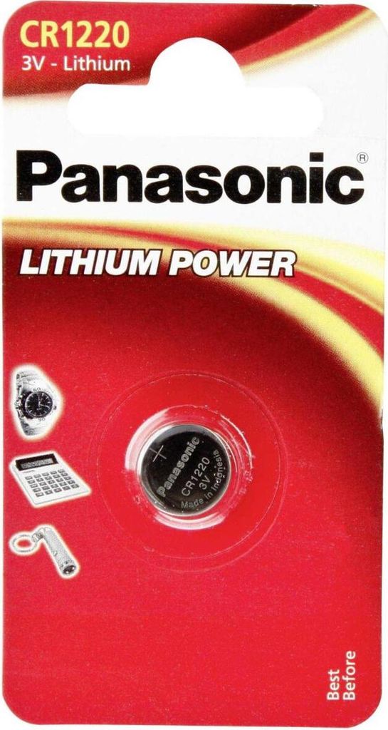 Panasonic 1 blister CR1220 Pile bouton lithium 3V Image du produit 